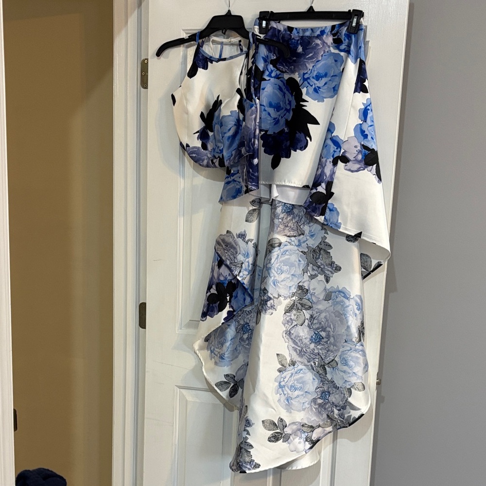 Xtraordinary Blue and White Floral Prom Dress NWT